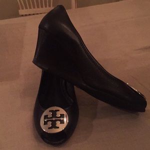 Tory Burch Sally peep toe wedges
